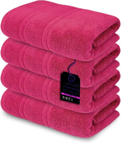 4 x Large Jumbo Budget Bath Sheet Towels 100% Egyptian Cotton Bath Sheets Big Towels 75 x 150 cm Towelsworld